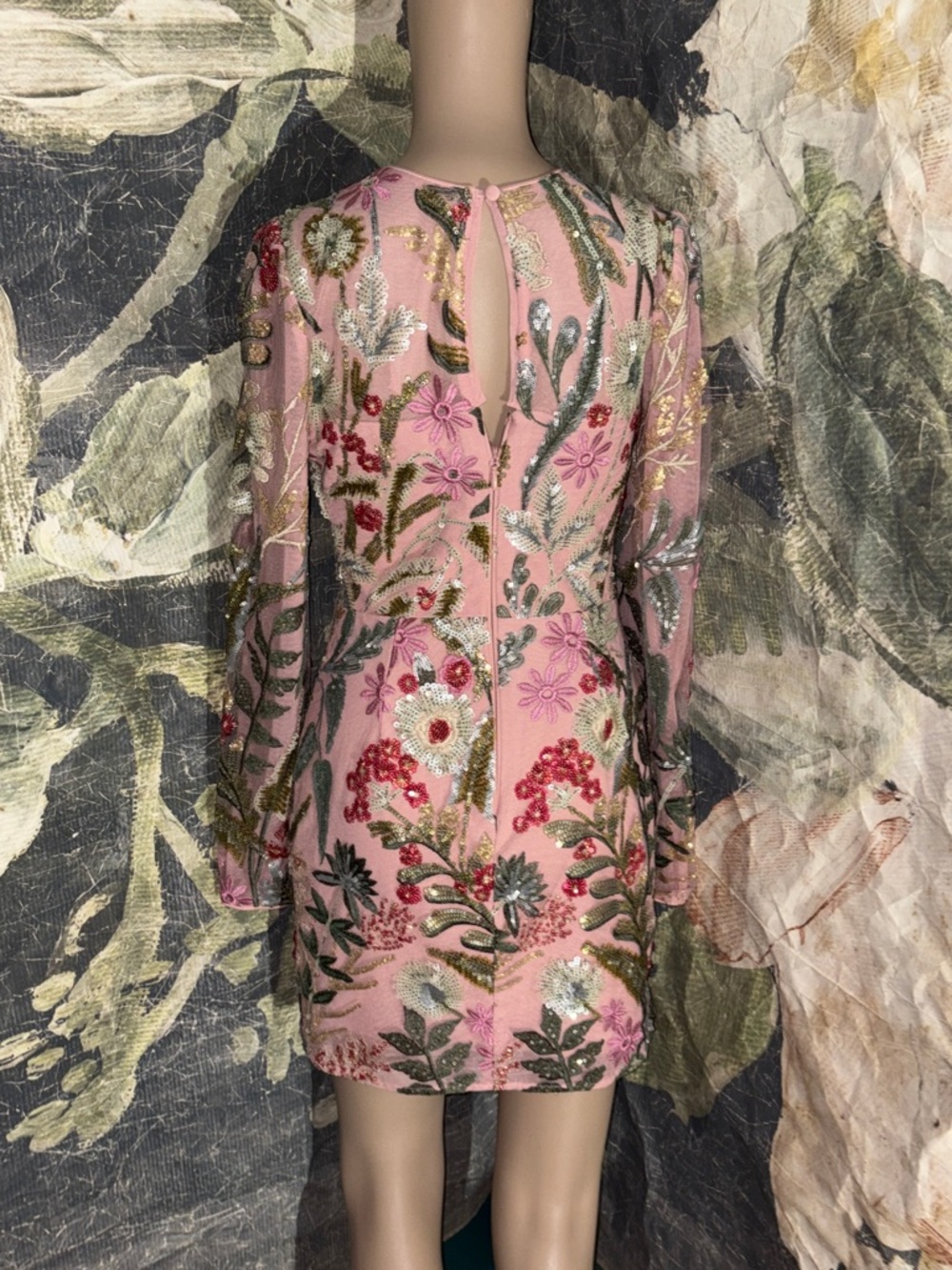 Dress the Population Lacie Floral Sequin Mini Dress - Picture 3 of 4